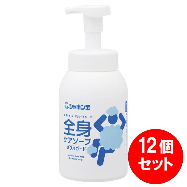 【まとめ買い】 シャボン玉石けん 全身ケアソープ バブルガードボトル 570mL×12個セット 全身これ1本 香料・殺菌剤・合成界面活性剤不使用 清拭 介護 災害時
