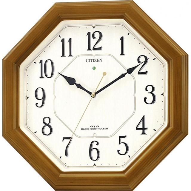 【在庫限り・即納】CITIZEN(シチズン) 電波掛時計 4MY645-006　ナチュライト(文字板全面) 340×340×54mm ネムリーナルック