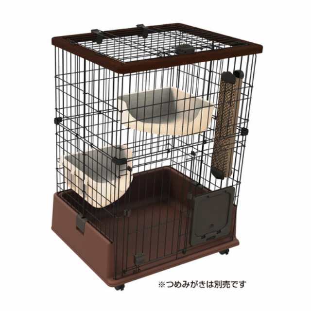 ペティオ (Petio) necoco 仔猫からのしつけにもぴったりな キャットルームサークル 2段タイプ ブラウン 猫用の通販は 21,756円