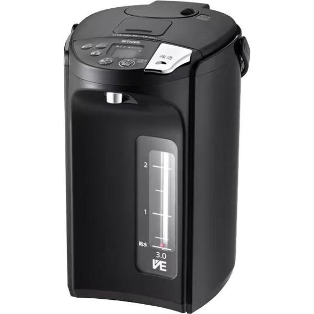 TIGER タイガー 蒸気レスVE電気まほうびん PIS-G300 3L ブラック とく子さん コードレス 節電VE保温 時短・省エネ 給湯 魔法瓶 ポット