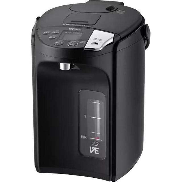 TIGER タイガー 蒸気レスVE電気まほうびん PIS-G220 2.2L ブラック とく子さん コードレス 節電VE保温 時短・省エネ 給湯 魔法瓶 ポット