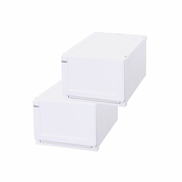 天馬(Tenma) フィッツユニット ホワイト 3525 2個セット【通販限定】 クローゼット収納/収納ケース/押入れ収納/衣装ケース/衣類収納