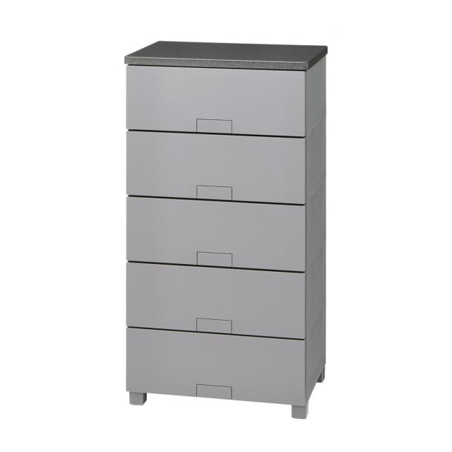 天馬 チェスト Fits フィッツチェストフルフラット グレー 5段 幅55cm 約55×41×105cm 5505