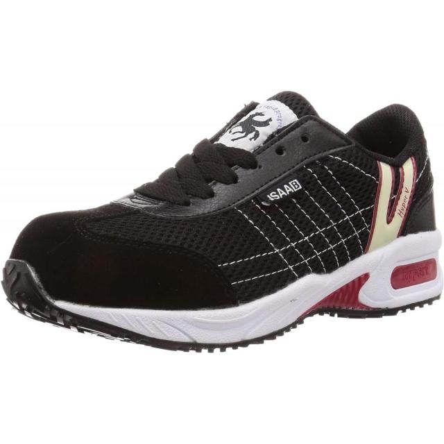 日進ゴム #2000 HyperV ハイパーV 22.5cm 黒 ブラック 作業靴 紐 滑りにくい 耐滑 JSAA-B規格 樹脂先芯 先芯 軽量 耐油 ムレにくいの通販は