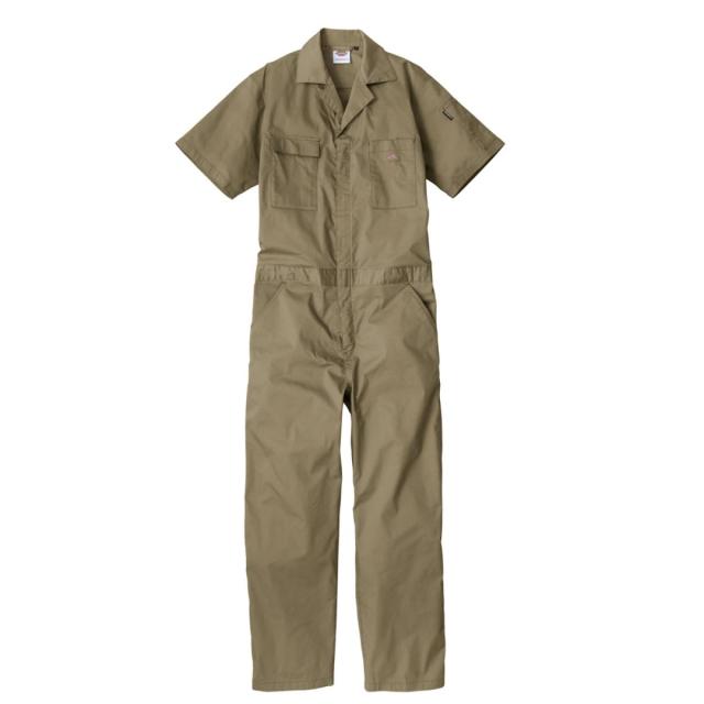 Dickies ディッキーズ ライトT/Cストレッチ 半袖ツナギ キャメル XXL D-6702 つなぎ 接触冷感 夏 コーコス 作業着 作業服