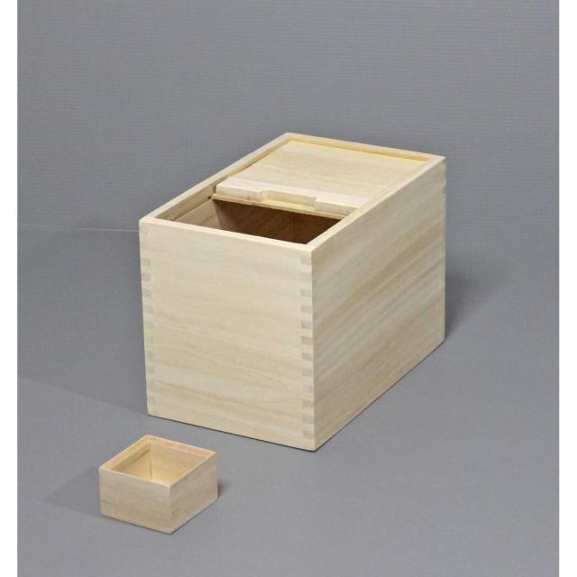 桐製 米びつ 5kg用 （桐製一合マス付 スライド式フタ ST-5） ブランド: ナガノ産業