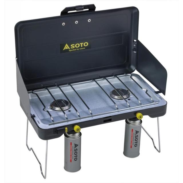 SOTO 2バーナー コンパクト ストーブ ST-527 CB缶専用 カセットボンベ専用 ツーバーナー コンパクト キャンプ 料理 調理 アウトドア 屋外の通販は