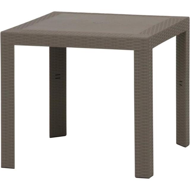 【I】 不二貿易 ガーデン ステラテーブル プラスチック 80cm×80cm グレー 12287 組立式 ガーデン テーブル 庭