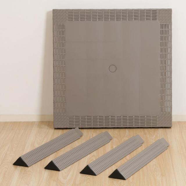 【I】 不二貿易 ガーデン ステラテーブル プラスチック 80cm×80cm グレー 12287 組立式 ガーデン テーブル 庭_6