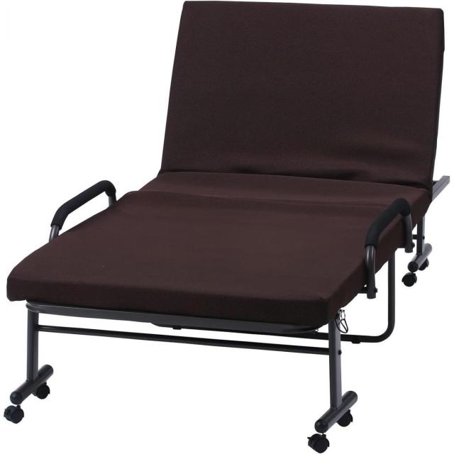 【i】不二貿易 低反発 折たたみ ベッド シングル フリーロック 42段 高床タイプ 14743 リクライニング マットレス【代引不可/北海道・沖縄・離島不可】の通販は