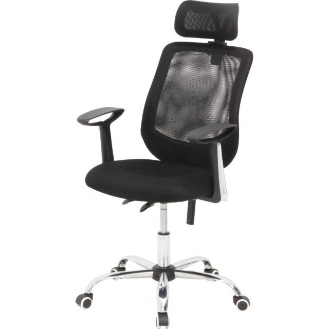 【I】不二貿易 オフィスチェアー ヘッド付 アンテロープ ブラック HLC-1255F BK　ハイバック キャスター ひじ掛け【北海道・沖縄・離島不可】【代引き不可】