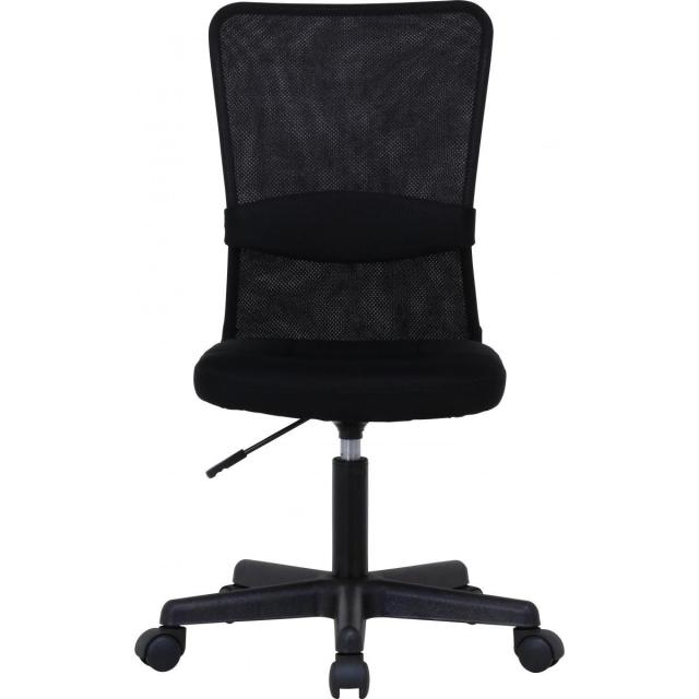 【I】不二貿易 メッシュバックチェアー ハンター ブラック H-298F BK キャスター付 オフィスチェア 肘なし【北海道・沖縄・離島不可】【代引き不可】