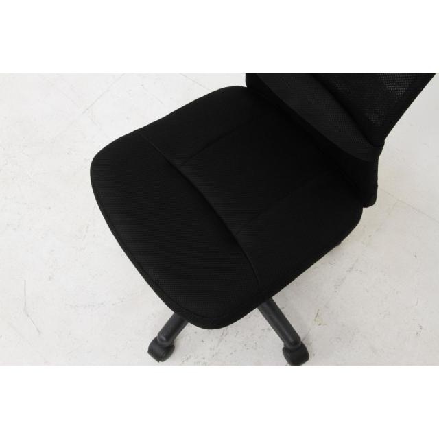 【I】不二貿易 メッシュバックチェアー ハンター ブラック H-298F BK キャスター付 オフィスチェア 肘なし【北海道・沖縄・離島不可】【代引き不可】