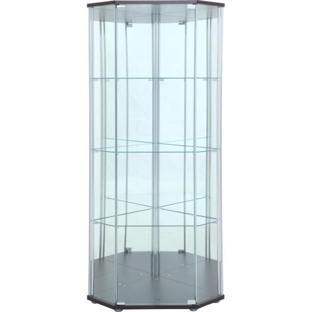 【I】不二貿易 ガラスコレクションケース コーナータイプ(背面ミラー付キ)　お客様組立 収納  98846 TMG-G-85-1 MIR【北海道・沖縄・離島不可】