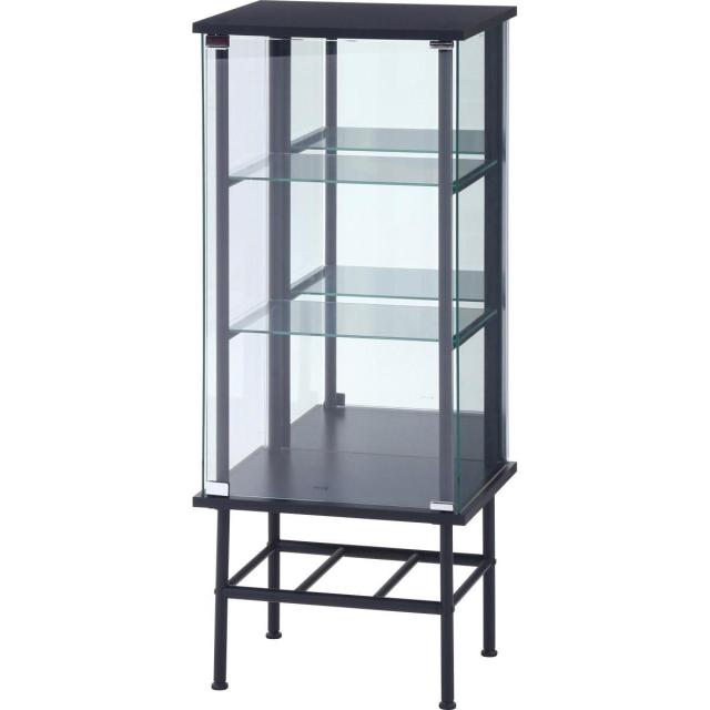 【I】不二貿易 レグラス コレクションケース スタンド 3段 ミラータイプ ブラック　お客様組立 収納  99480 TMG-G141 ブラック【北海道・沖縄・離島不可】