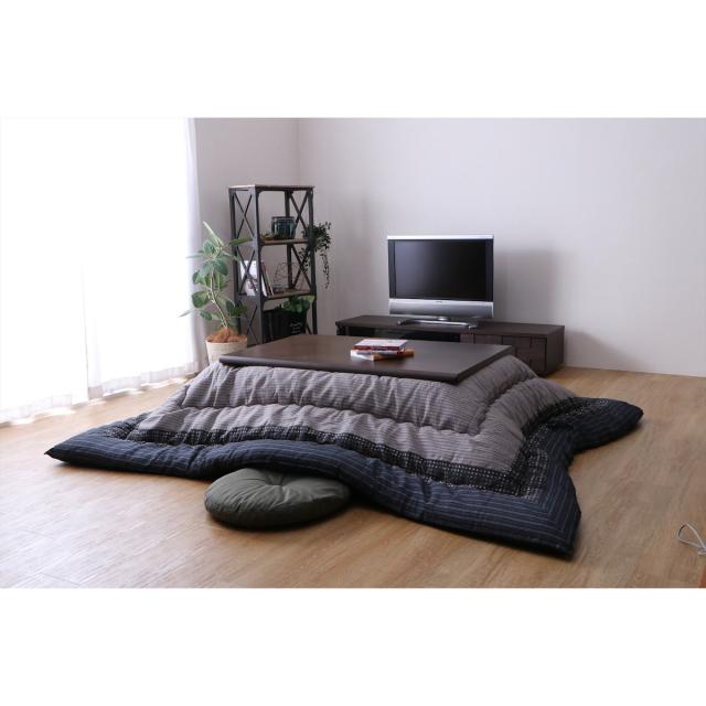 【I】【代引不可】イケヒコ・コーポレーション しじら こたつ厚掛け布団ゆかり約205×285cm ブラック　長方形【北海道・沖縄・離島不可】の通販は 10,560円
