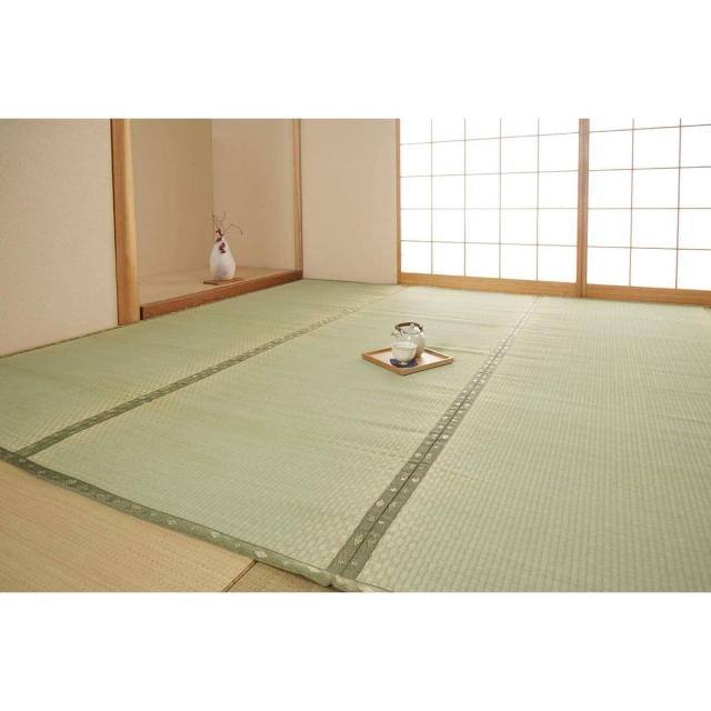 【I】【代引不可】イケヒコ い草 ラグ 不知火 本間1畳 約95×191cm 日本製 上敷き カーペット 市松織 ヒバ加工 6300181【北海道・沖縄・離島不可】