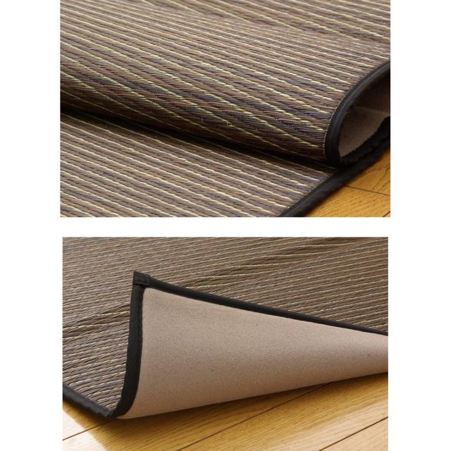 【I】【代引不可】イケヒコ い草ラグ カーペット 1.5畳 国産 Fソリッド ダークブラウン 約140×200cm (裏:ウレタン) 8213260【北海道・沖縄・離島不可】_1
