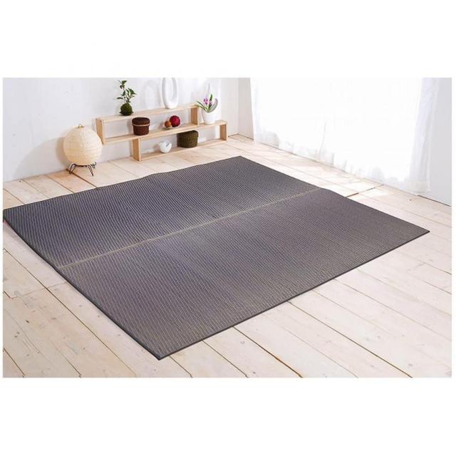 【I】【代引不可】イケヒコ い草ラグ カーペット 1.5畳 国産 Fソリッド グレー 約140×200cm (裏:ウレタン) 8213260【北海道・沖縄・離島不可】