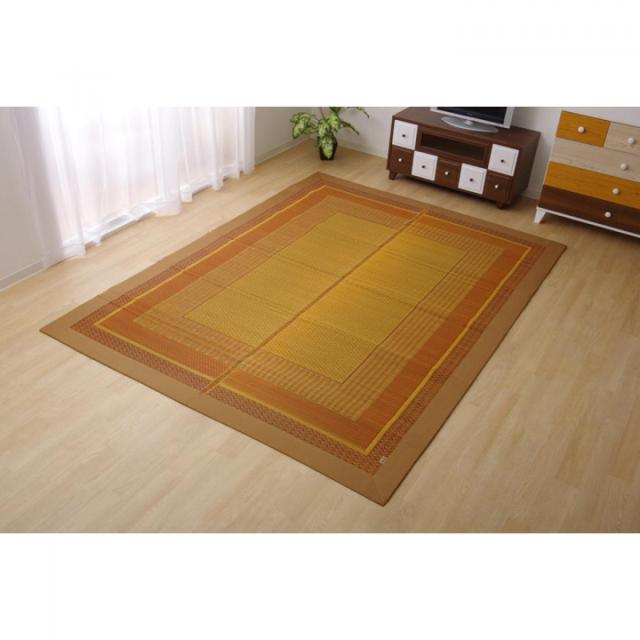 【I】【代引不可】イケヒコ い草 花ござ ランクス ラグタイプ 総色  ベージュ 176×230cm  日本製  畳 カバー センターラグ い草【北海道・沖縄・離島不可】