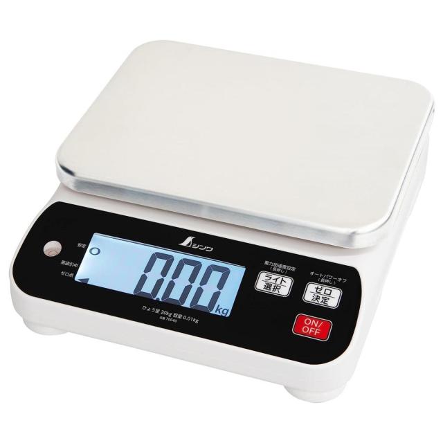 シンワ測定 デジタルはかり WP 20kg 防塵防水 取引証明以外用 防塵 防水性能 ステンレス皿付 オートパワーオフ 70040 シンワ