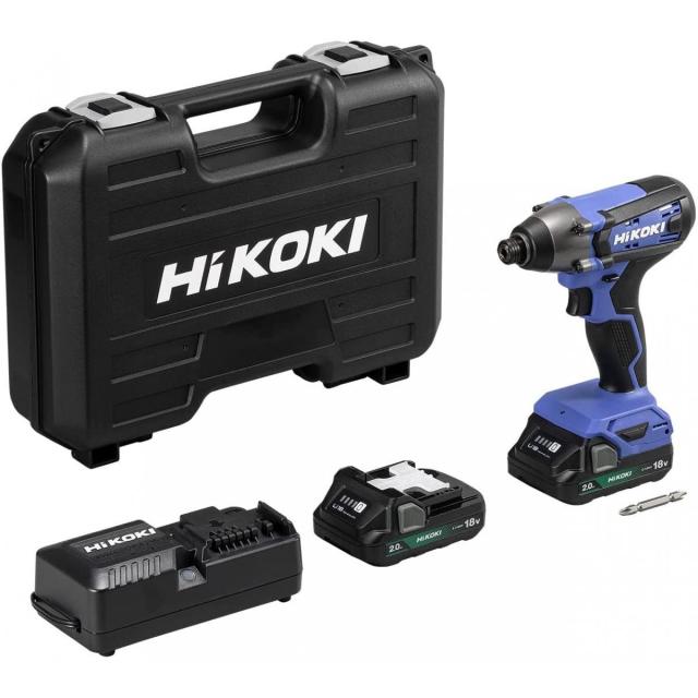 HiKOKI(ハイコーキ) 18V コードレス インパクトドライバ 高トルクタイプ 2.0Ah 蓄電池×2個 充電器 ケース付 FWH18DF(2BG)