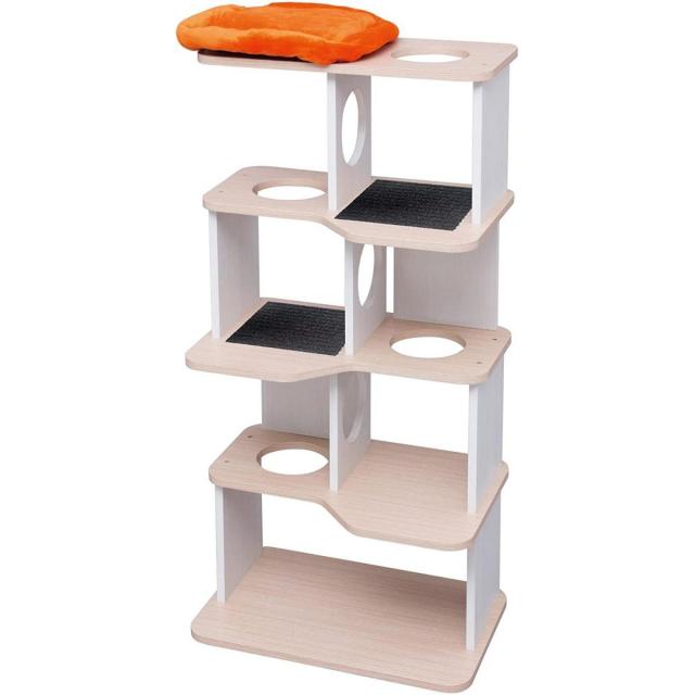 アイリスオーヤマ インテリア キャットランド L オフホワイト/フレンチオーク P-ICL-L キャットタワーの通販は
