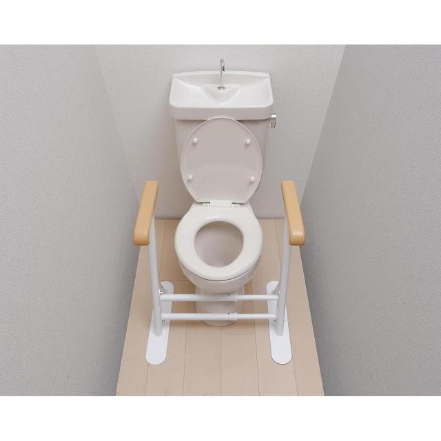 アイリスオーヤマ トイレ用サポート手すり TRT-64A　工事不要 洋式 トイレ 立ち上がり補助