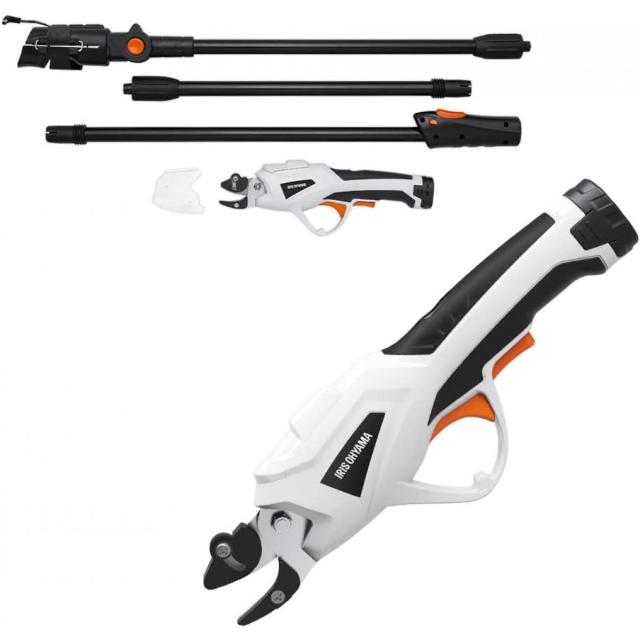 アイリスオーヤマ 充電式 高枝剪定バサミ 3.7V JTH10 ホワイト 剪定 高枝切 鋏 はさみ 延長ポール 2WAY 最長約2m 角度調整 IRIS OHYAMAの通販は 11,860円