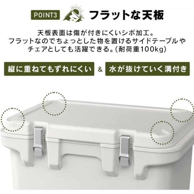 アイリスオーヤマ HUGEL 真空断熱クーラーボックス 20L　VITC-20　チャコールグレー　長時間保冷 アウトドア キャンプ バーベキュー お花見_4