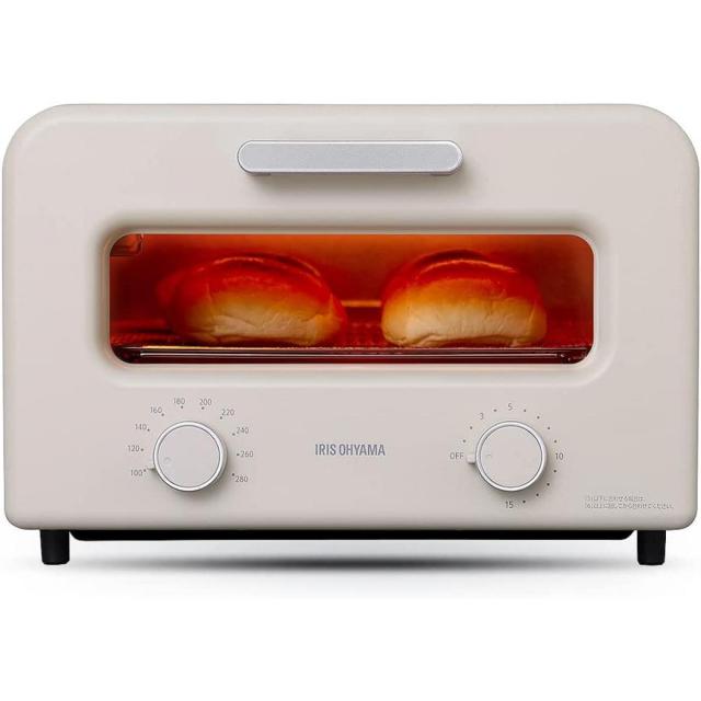 アイリスオーヤマ スチームカーボントースター SOT-401-C ミルクベージュ 食パン4枚 カーボンヒーター 遠赤外線 スチーム