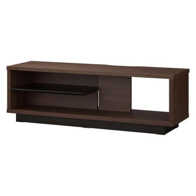 アイリスオーヤマ オープン テレビ台 スタンドタイプ OTS-100SR ウォールナット/ブラック 45型 シンプル ローボード おしゃれ