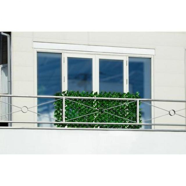 アイリスオーヤマ DECO GREEN 伸縮フェンス GF-180LG ライトグリーン 120×45cm〜30×255cm フェイクグリーン 目隠し 庭 ベランダ_4