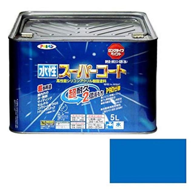アサヒペン ペンキ 水性スーパーコート 水性多用途 空色 5L 6,982円