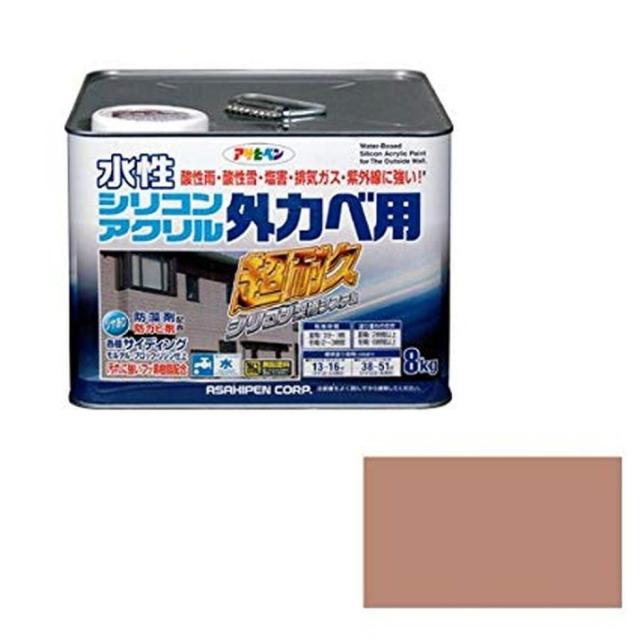 アサヒペン 水性シリコンアクリル外かべ用 ソフトオーカー 8KG
