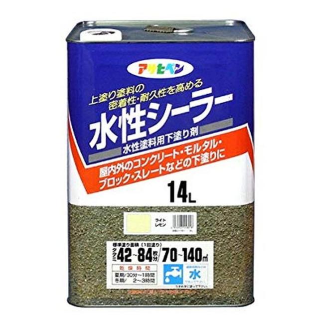 アサヒペン 水性シーラー ライトレモン 14L