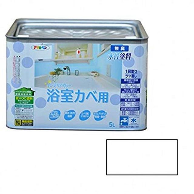 アサヒペン NEW水性インテリアカラー浴室カベ 5L 白