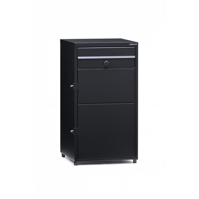 【I】グリーンライフ TRP2-4583(BK) ポスト一体型２段宅配ボックス レシーボ ブラック×木目調 【代引不可/北海道・沖縄・離島不可】