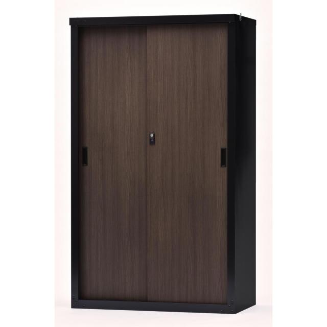 【I】【代引不可】 グリーンライフ(GREEN LIFE)  小型木目収納庫 幅89×奥行き47×高さ153cm HSM-153 (BK)【沖縄・離島不可】の通販は 26,236円