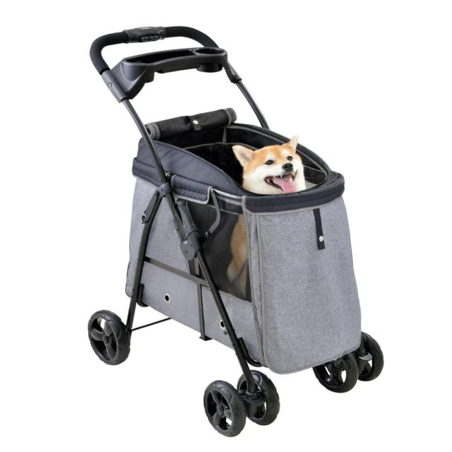 極美品　美品　GEX ジェックス わんわんカート　中型犬用　ライトグレー 在庫有・即納】GEX ジェックス わんわんカート 中型犬用 ライトグレー