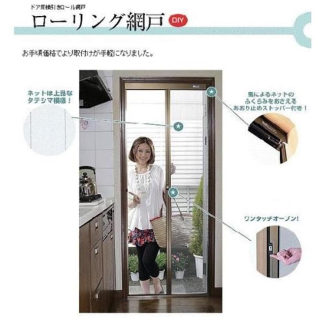 セイキ販売 SEIKI 勝手口網戸ローリング網戸 SRN-187 高さ165〜187cm 幅50〜85cm  DIY 節電_1