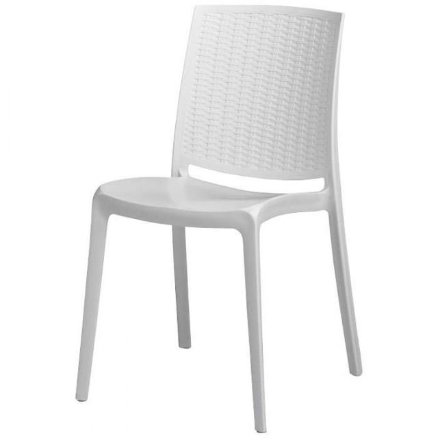 タカショー Takasho ラタンチェアー Bianca ホワイト MPF-01CW スタッキング可能 庭家具 ガーデン カフェ スタイリッシュ シンプルの通販は