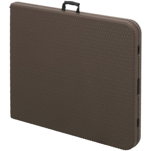 【在庫有・即納】タカショー(TAKASHO) イージーキャリー ダイニングテーブル ラタン調 ブラウン /B　折りたたみ式 32905200 ECF-T01BR ガーデンファニチャー_2