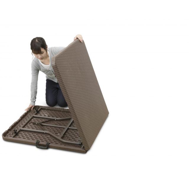 【在庫有・即納】タカショー(TAKASHO) イージーキャリー ダイニングテーブル ラタン調 ブラウン /B　折りたたみ式 32905200 ECF-T01BR ガーデンファニチャー_3