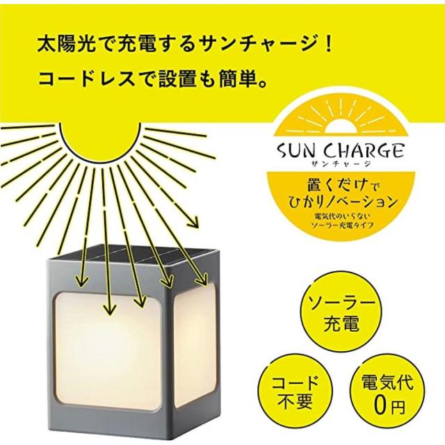 タカショー Takasho ソーラーライト ひかりノベーション SUNCHARGE 道のひかり 2個セット LGS-LH01P グレー_4