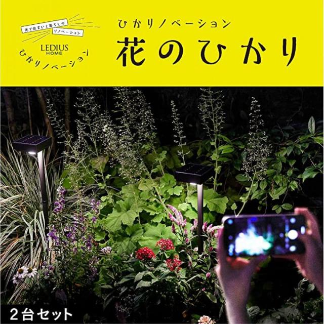 タカショー Takasho ソーラーライト ひかりノベーション SUNCHARGE 花のひかり 2個セット LGS-LH02P ブラック ライトアップ エコ_2