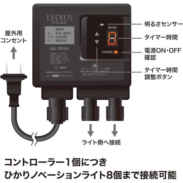 タカショー ひかりノベーション 壁のひかり 基本セット 防水 屋外 ガーデンライト 鮮やかな光【LGL-LH02】_4