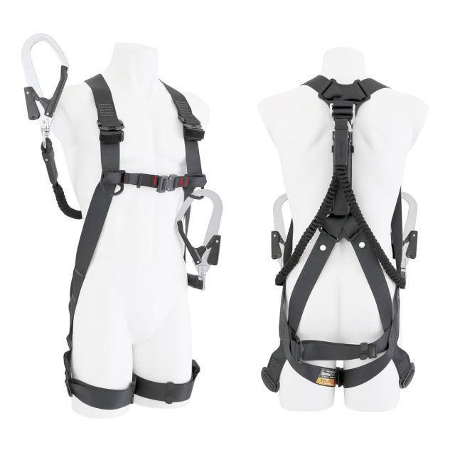 タジマ 新規格安全帯 フルハーネスGS・蛇腹式ダブルランヤードセット Mサイズ黒 A1GSMJR-WL2BKの通販は 22,291円