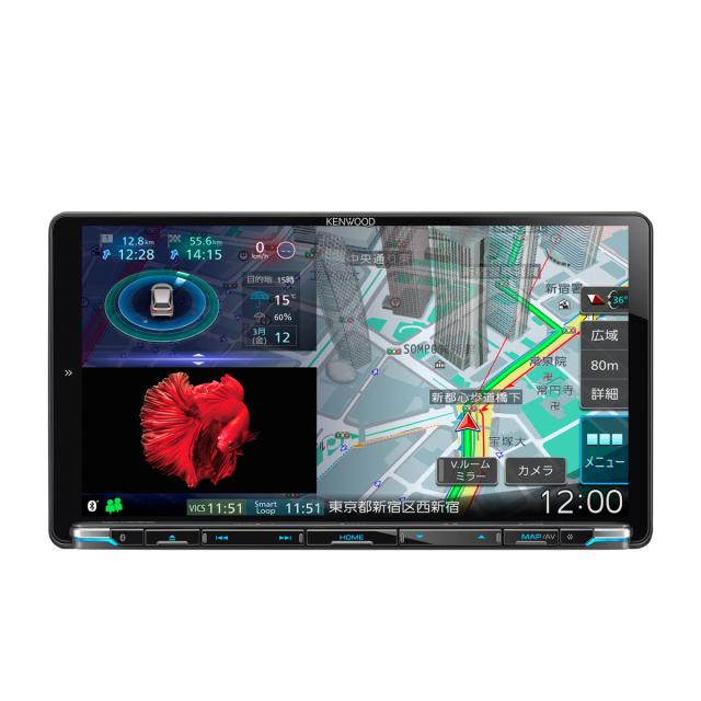 KENWOOD(ケンウッド) 　カーナビ フルセグ9V型モデル　MDV-M908HDL　彩速/地デジ/Bluetooth内蔵/DVD/USB/SD