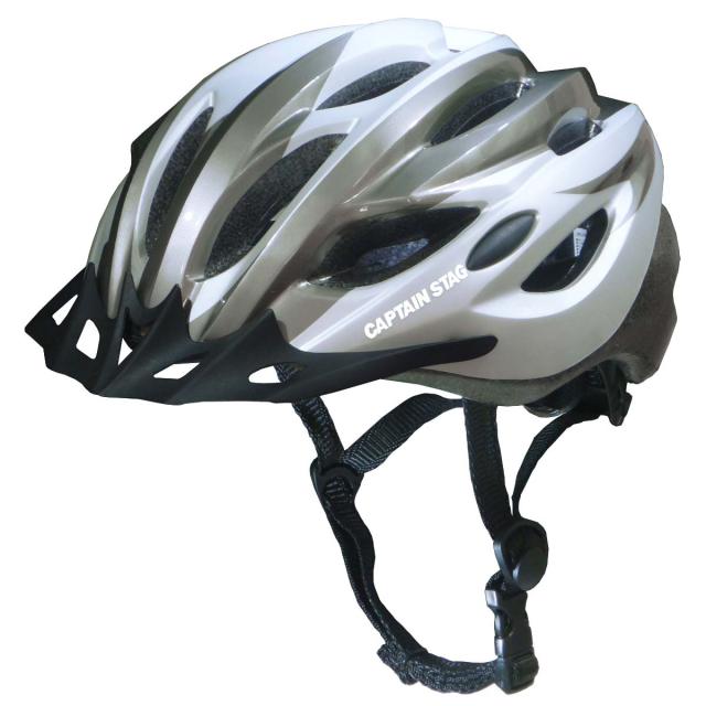 キャプテンスタッグ 自転車 ヘルメット Vento ヴェント XL シルバー Y-6517 ソフトシェル 60〜64cm未満 バイザー取り外し CAPTAIN STAG